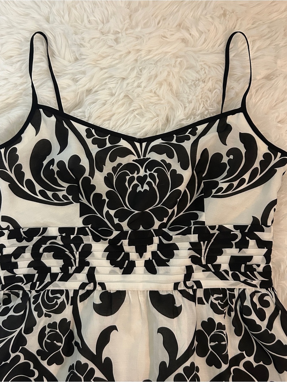 Vintage Fairycore Whimsigoth Black and White Ann Taylor Midi Dress - Picture 4 of 5